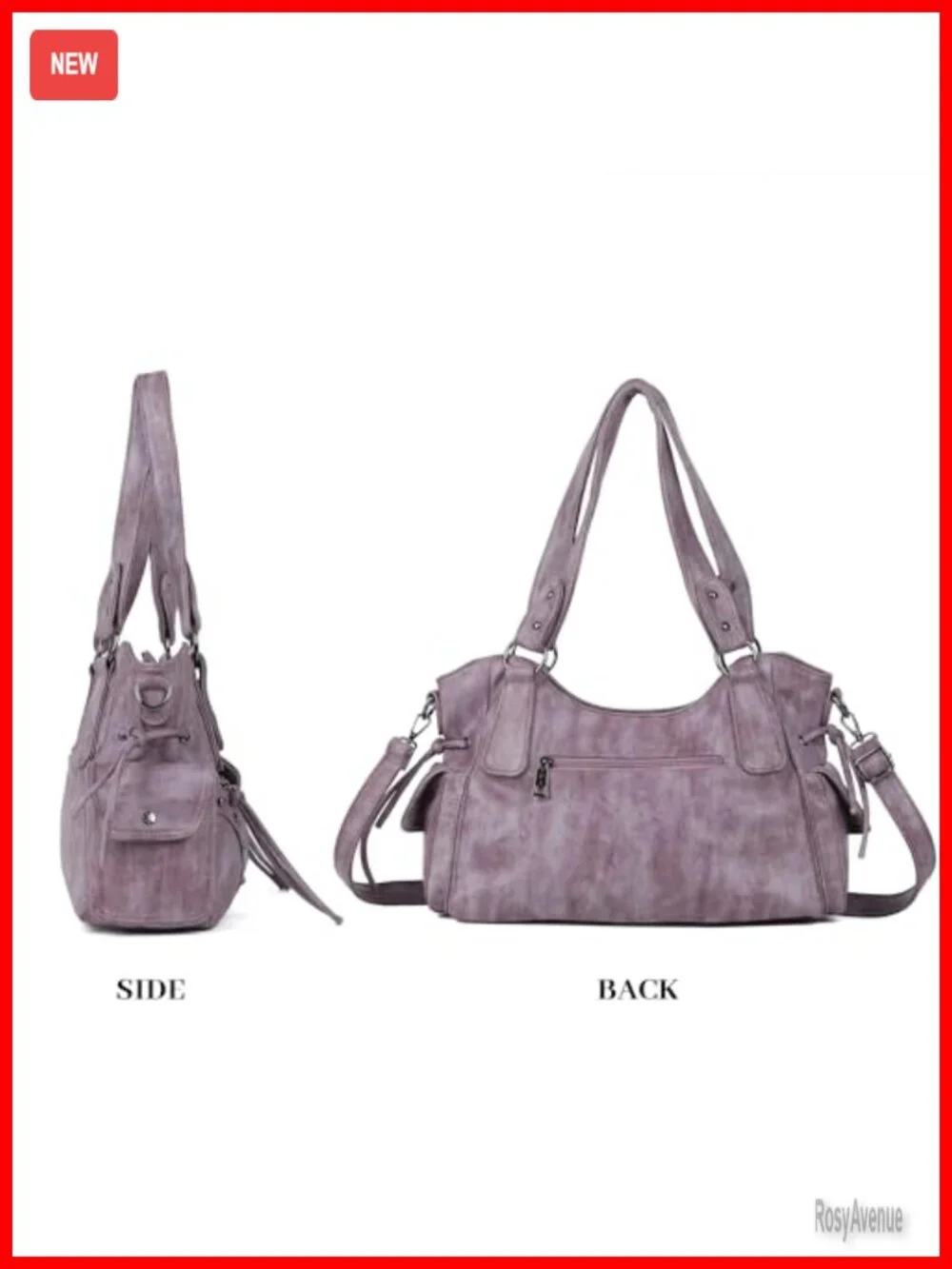 Retro Washed Vegan Leather Hobo Bag for Women - Roomy Soft Satchel with